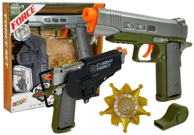 Police Playset with Gun, Badge, Whistle, Holster, Light and Sound Effects