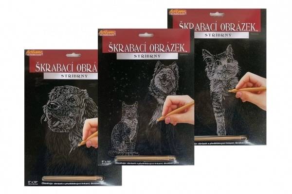 Silver Scratch Art Animal Set