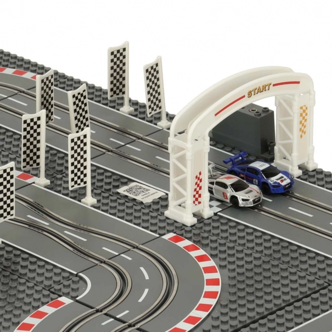 Electric Police Race Car Track with Construction Blocks