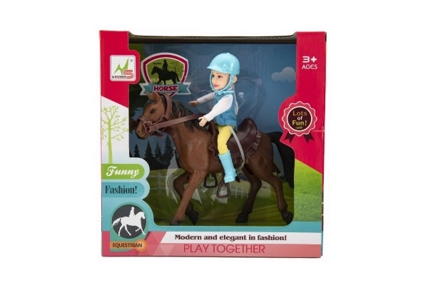 Horse and Jockey Doll Set