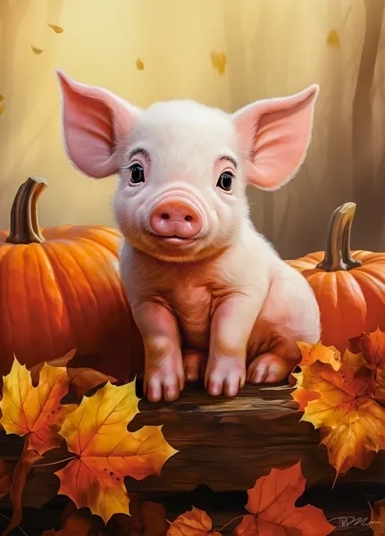 Cute Autumn Piglet Puzzle