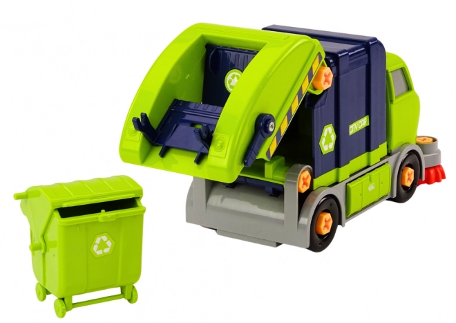 Cartoon DIY Blue Garbage Truck