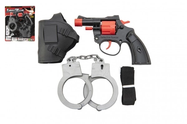 Plastic Toy Cap Gun with Holster and Handcuffs