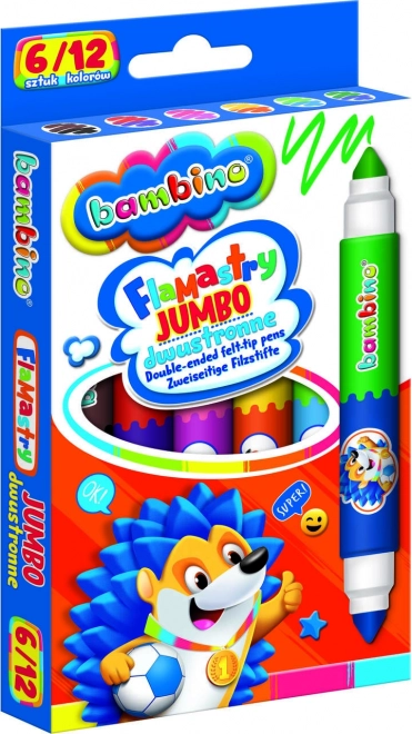 Double-Sided Jumbo Markers BAMBINO 12 Colors