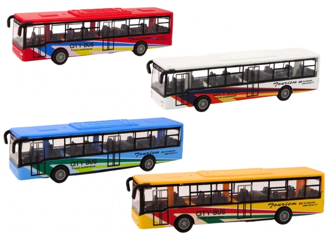 Fémvázas városi busz súrlódásos hajtással 15cm