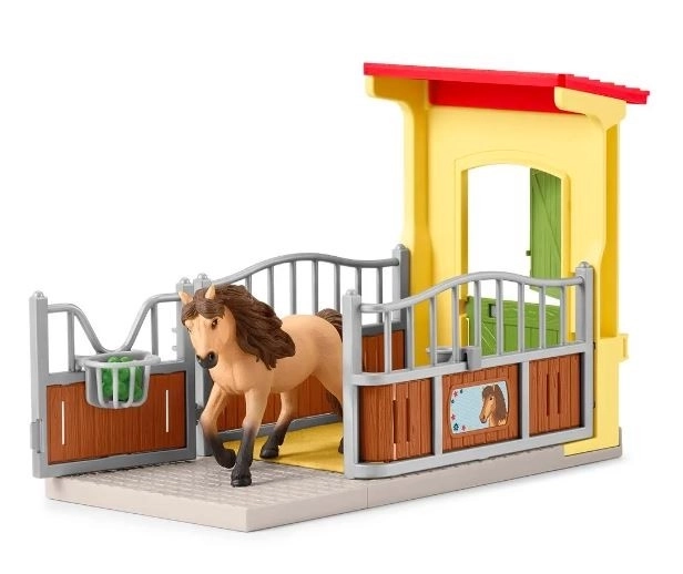 Set with Icelandic Horse Figurine and Stable