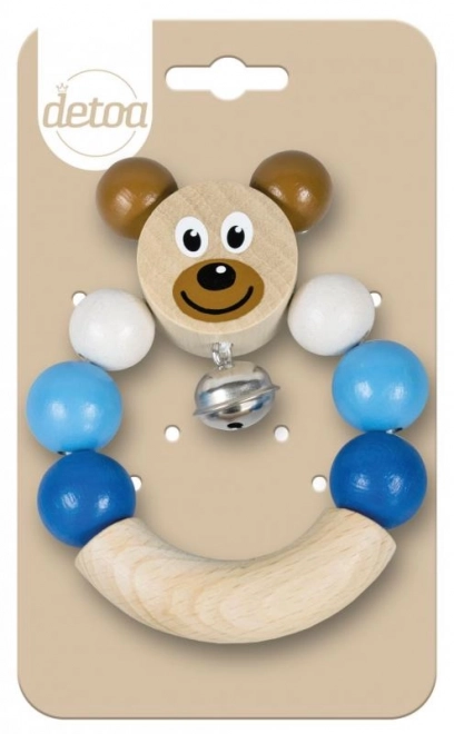 Blue Bear Wooden Rattle