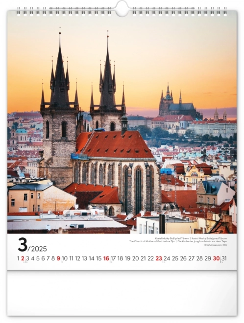 Wall Calendar Prague 2025