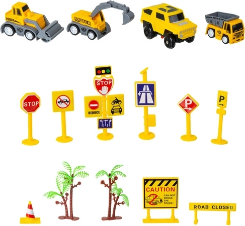 Veicoli da cantiere e accessori realistici