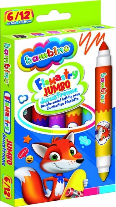 Double-Sided Jumbo Markers BAMBINO 12 Colors