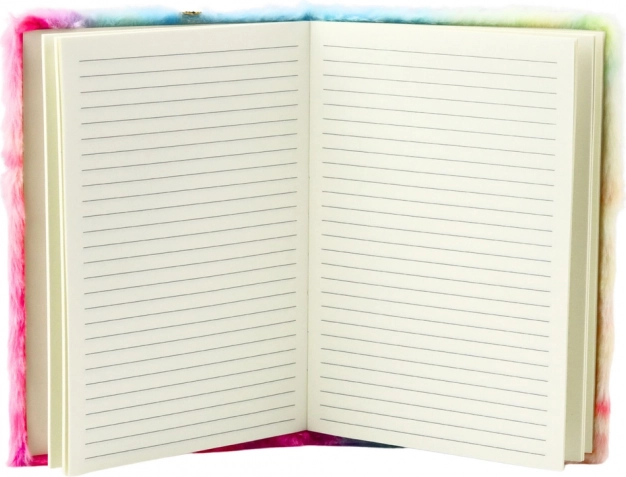 Plush Notebook Unicorn with Gold Horn A5 80 Sheets