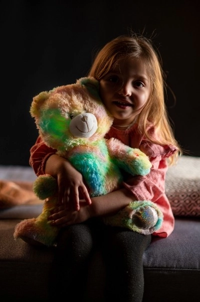 Dreamy Rainbow Bear Plush Toy with Light and Sound