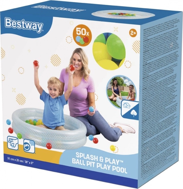 Inflatable Pool and Ball Set for Kids Pink