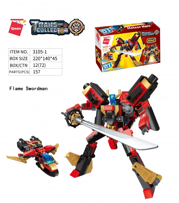 Qman Samurai Flame 2-in-1 Building Set