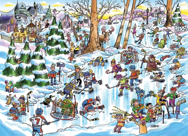 Cobble Hill Puzzle Doodletown: Hockey Town 1000 Pieces