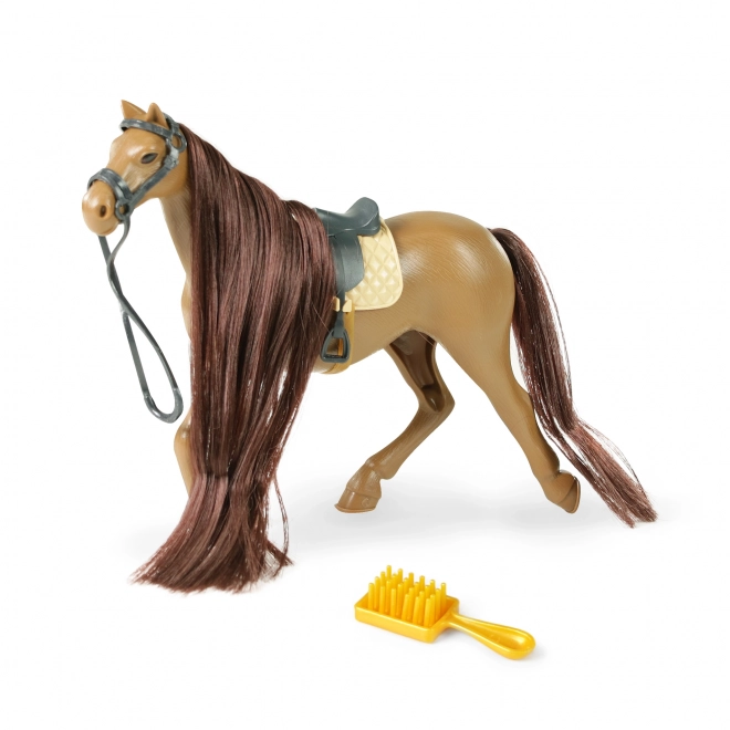 Brown Grooming Horse with Comb