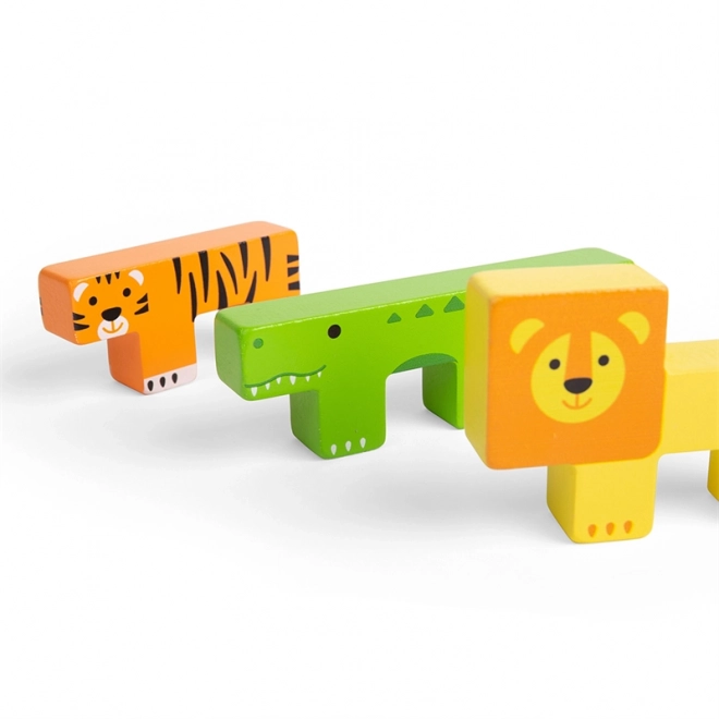 Bigjigs Toys Wooden Safari Animal Puzzle Blocks