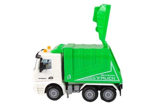 Green Garbage Truck with Traffic Signs Playset