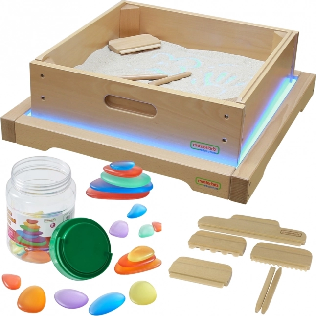 Panneau Sensoriel LED avec Accessoires pour Jouer dans le Sable de Masterkidz