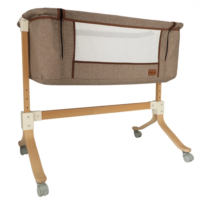 Wooden Baby Co-Sleeper Crib with Wheels