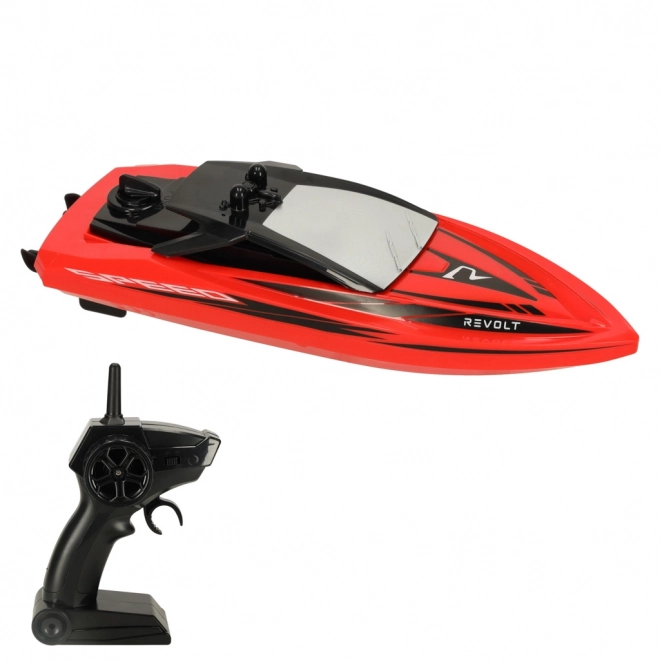 Red remote control boat