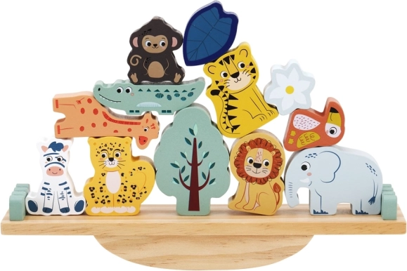 jeu d’équilibre safari en bois pour enfants 2+
