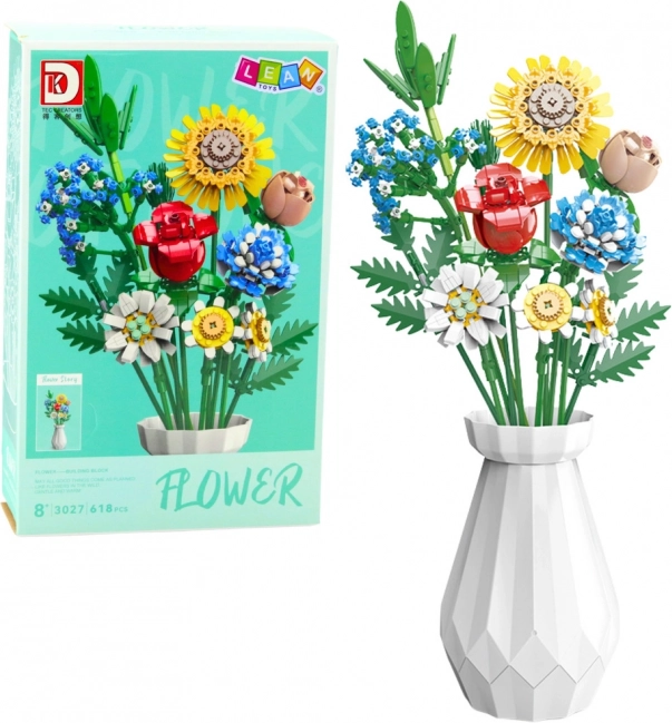 Creatieve Bouwset Bloemenboeket in Vaasje 618st