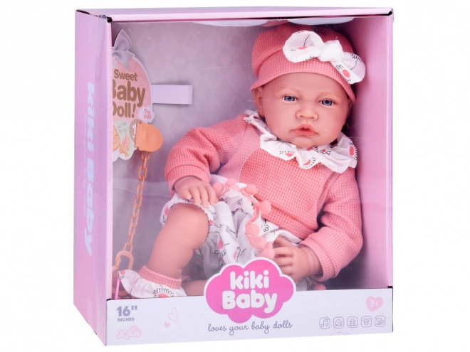 Soft Interactive Baby Doll 45 cm with Pink Outfit