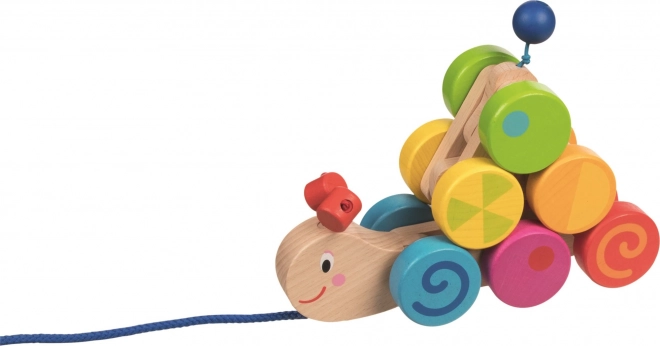 Colorful Wooden Pull-Along Caterpillar