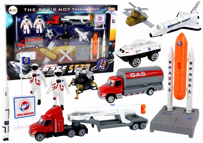 Space Adventure Toy Set with Rocket and Truck