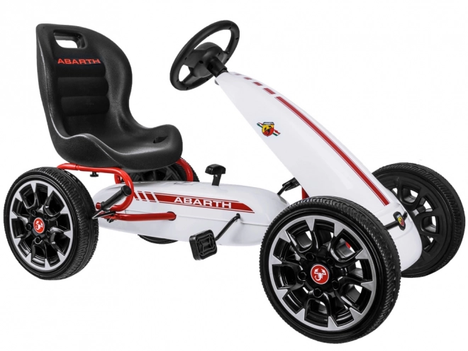 Abarth Pedal Go-Kart with Large Foam Wheels – white