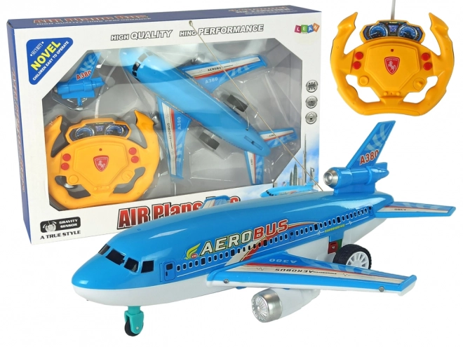 Remote Control Blue Airplane with Lights