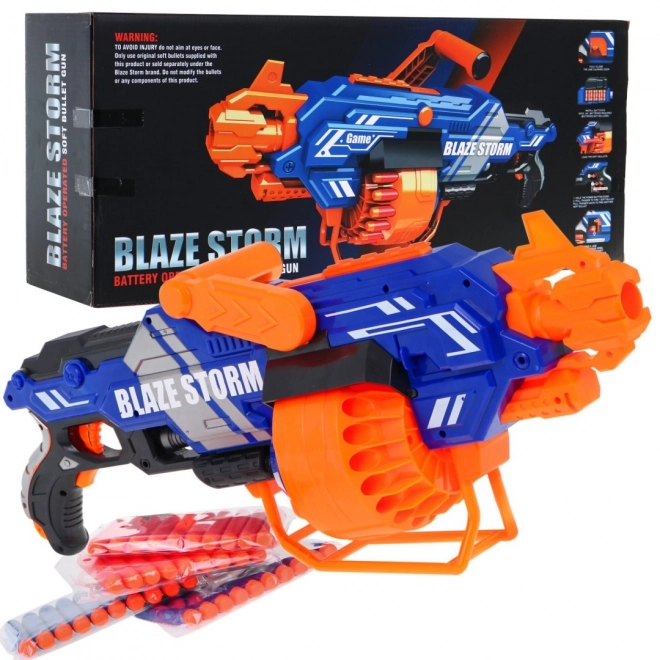 Large Toy Gun Blaze Storm with Foam Darts and Support Handle