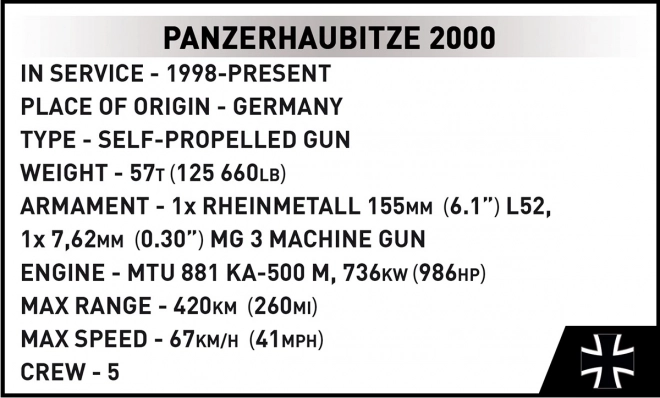 Panzerhaubitze 2000 Building Blocks Set