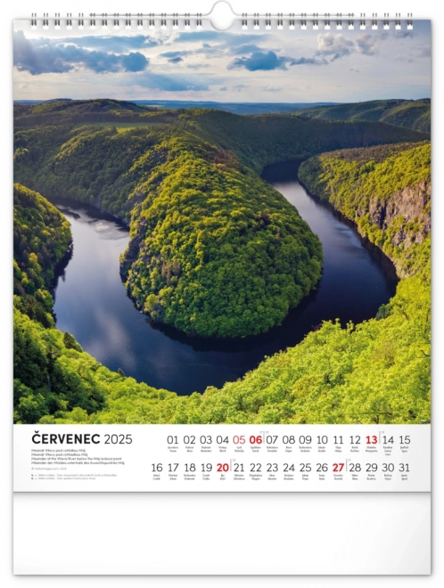 Wall Calendar Tour of Czech Landscapes 2025