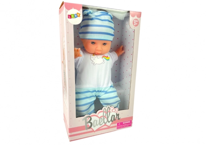 Baby doll blue striped pajamas 30 cm