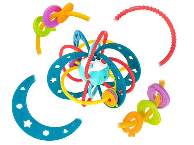 Turquoise Sensory Teether Rattle for Babies