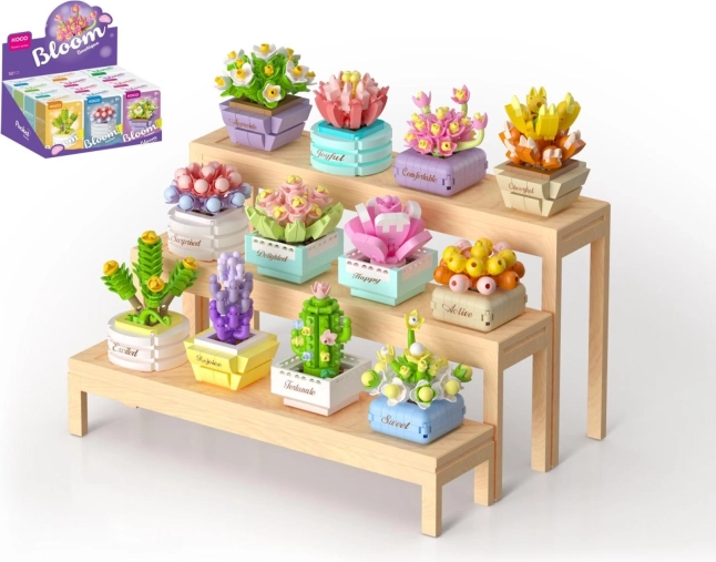Mini KOCO Building Set: Succulent in a Flowerpot – Decorative Brick Flower