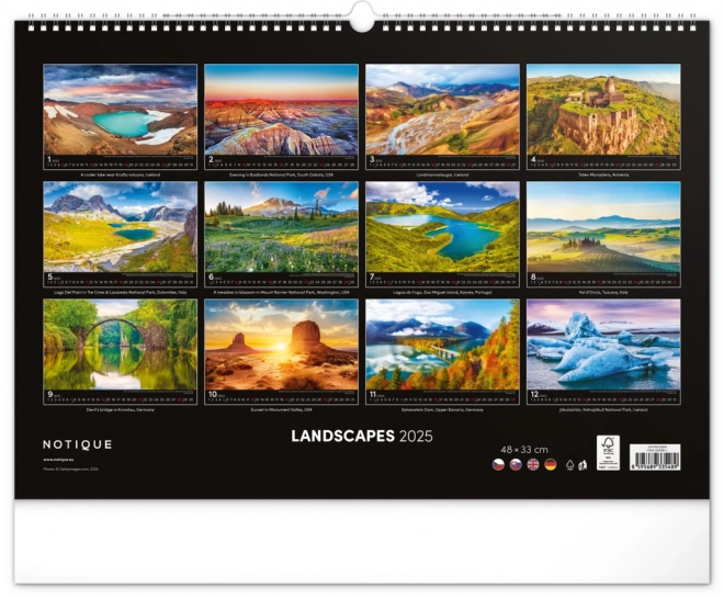 Notique Wall Calendar Landscapes 2025