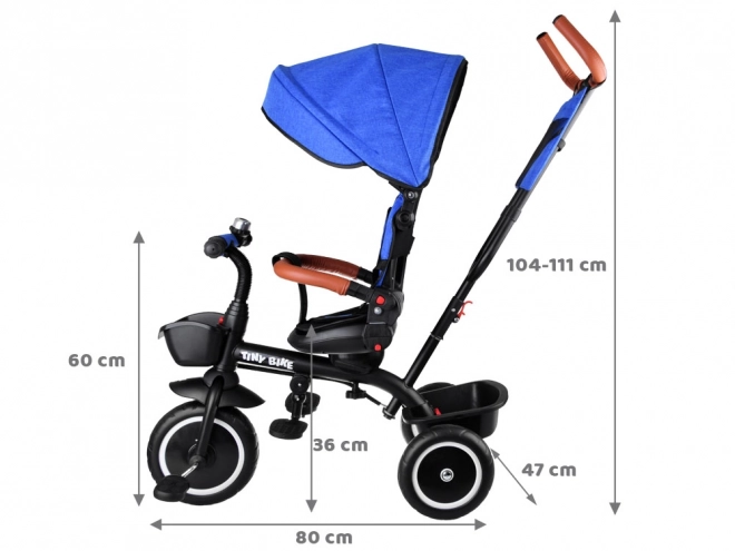 Tiny Bike 3-in-1 Kids Tricycle with Canopy – blue