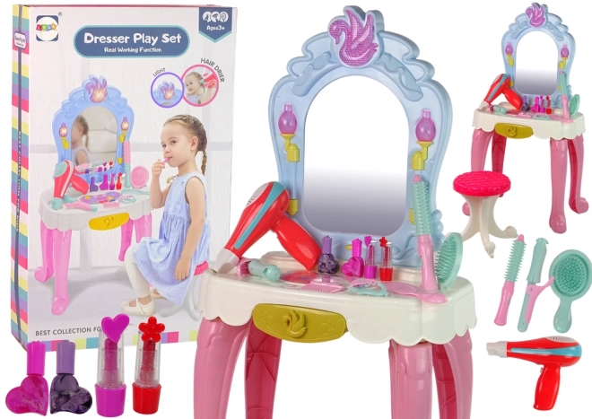 Fairytale Vanity Set for Little Ladies with Stool