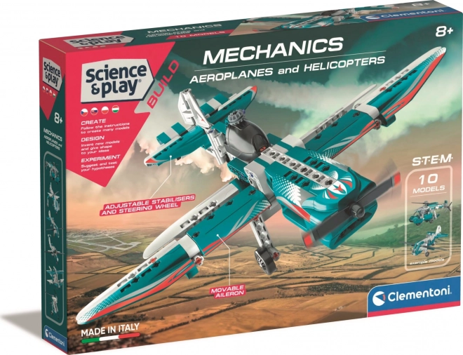 Clementoni Science and Play Mechanical Laboratory Planes and Helicopters 10 in 1