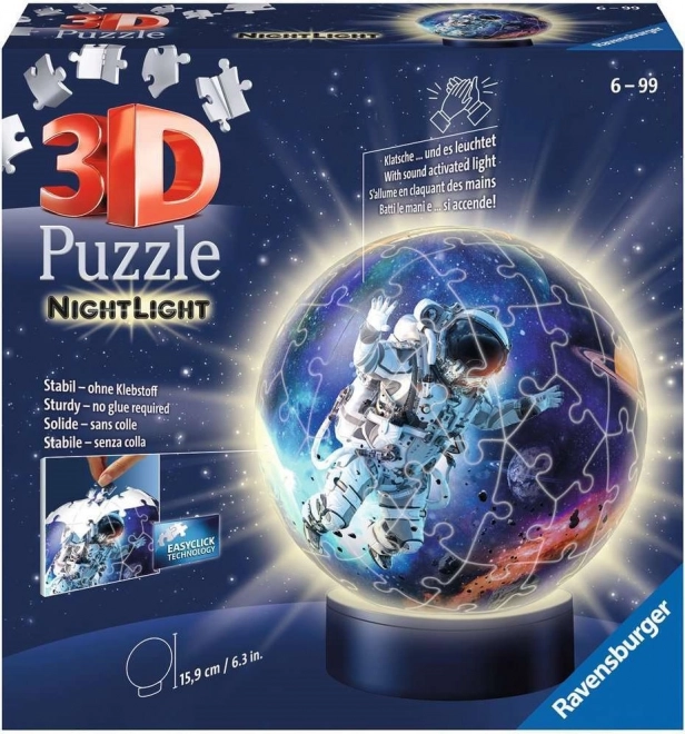 3D Glowing Astronaut Sphere Puzzle