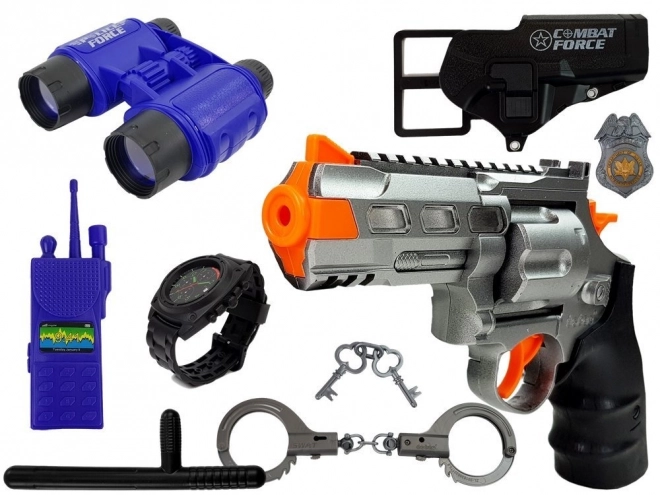 Police Playset with Handcuffs, Whistle, Watch & Badge