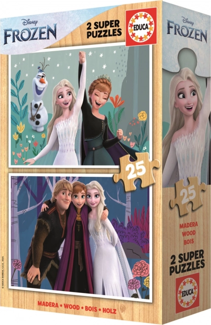 Frozen Wooden Puzzle 2x25 Pieces