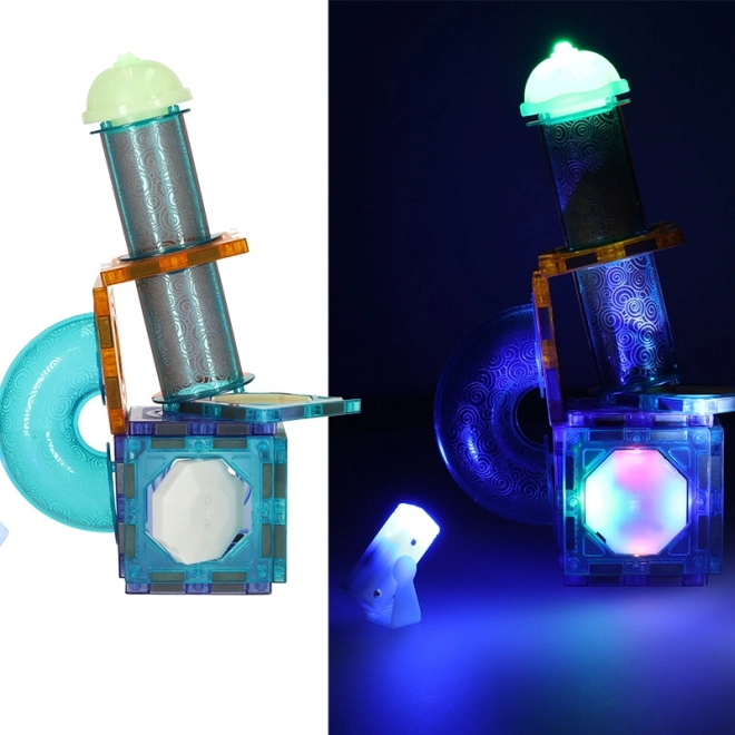 Glowing Magnetic Marble Run Blocks - 49 Pieces