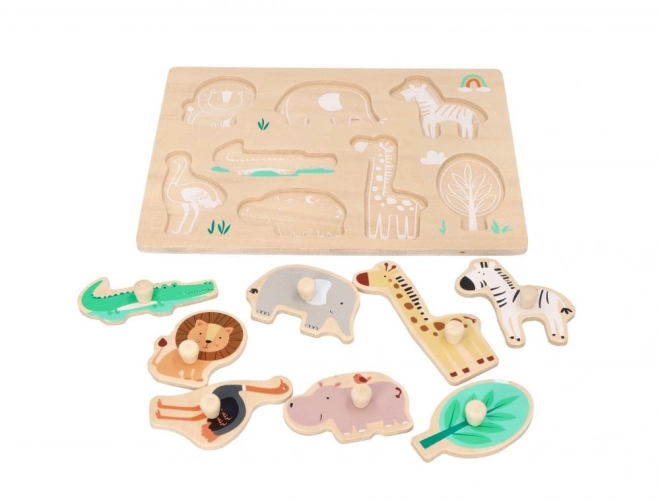 Wooden Safari Puzzle with Handles