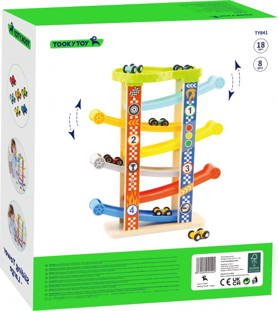 Tooky Toy Barevná skluzavka pro auta