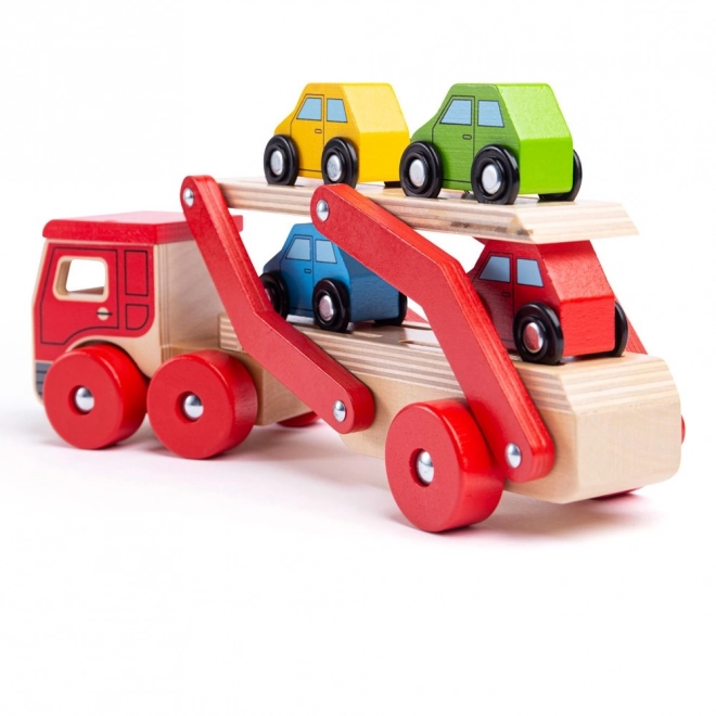 Wooden Toy Truck with Cars