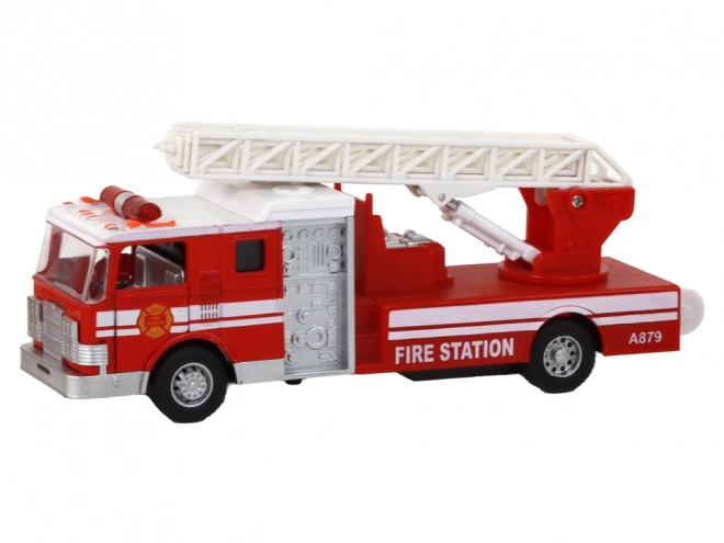 Friction-Powered Fire Truck with Sound and Extendable Ladder